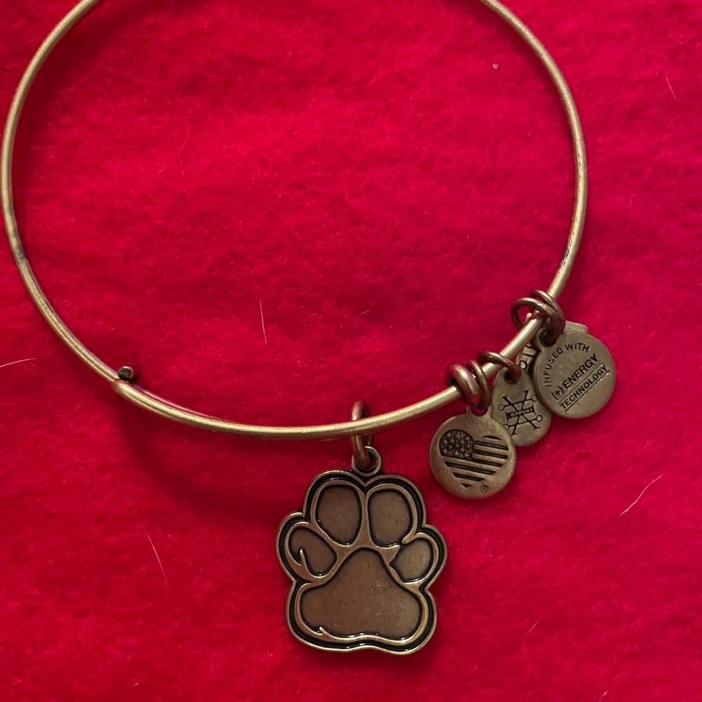 Alex and Ani Dog paw print bangle bracelet